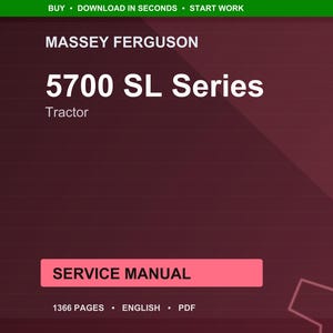Massey Ferguson 5700 Sl Serie Traktor Service Handbuch PDF | Werkstattreparatur | Sofort Download Bild 1