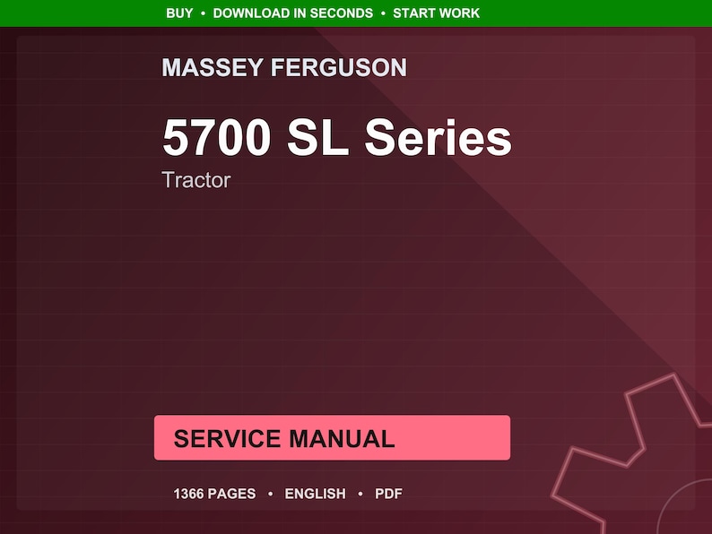 Massey Ferguson 5700 Sl Serie Traktor Service Handbuch PDF | Werkstattreparatur | Sofort Download Bild 1