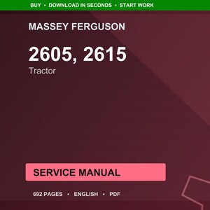 Massey ferguson 2605 2615 Tractor Service Manual PDF | Workshop Repair | Instant Download image 1