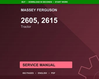 Massey ferguson 2605 2615 Tractor Service Manual PDF | Workshop Repair | Instant Download
