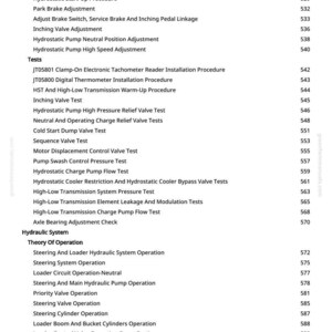 May include: A white page detailing technical procedures and tests, such as brake and hydraulic system operations. The text is black, with page numbers on the right. Measurements are not included.