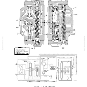 May include: Diagram of a flow amplifier, a steering circuit component, with cross-sectional views and a schematic. The diagram includes labels for supply pressure, regulated flow, and other key elements. The text "FIGURE 4-14. FLOW AMPLIFIER (Steering Right)" is visible.