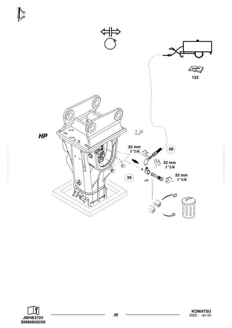 Komatsu JMHB370V-1 hydraulhammare servicemanual reparation verkstad PDF-nedladdning bild 5