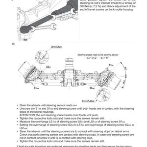 Peut inclure: Sch&eacute;ma technique des composants d'essieu de direction avec &eacute;tiquettes et instructions. Comprend une illustration d&eacute;taill&eacute;e de l'assemblage de l'essieu, avec des annotations pour des pi&egrave;ces et des mesures sp&eacute;cifiques. Texte : "EXTRAORDINARY JOBS".