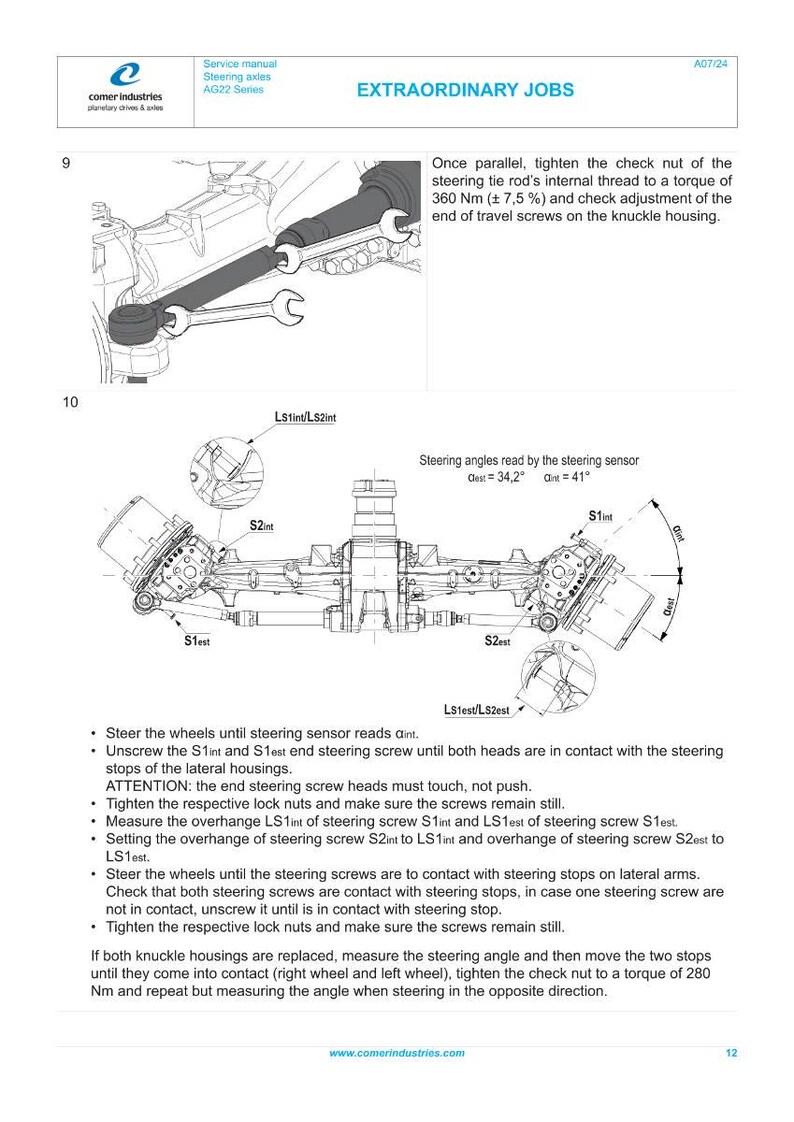 Peut inclure: Sch&eacute;ma technique des composants d'essieu de direction avec &eacute;tiquettes et instructions. Comprend une illustration d&eacute;taill&eacute;e de l'assemblage de l'essieu, avec des annotations pour des pi&egrave;ces et des mesures sp&eacute;cifiques. Texte : "EXTRAORDINARY JOBS".