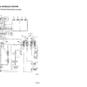 May include: A detailed black and white diagram of a power train hydraulic system. The text "POWER TRAIN HYDRAULIC SYSTEM" is at the top, with additional text below. The diagram includes various components and lines.