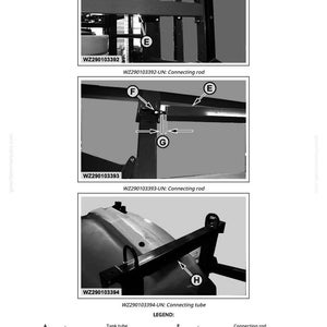May include: Technical diagrams of mechanical components, including connecting rods and tubes. The images are in black and white, with labels and part numbers. The diagrams show various views of the components.