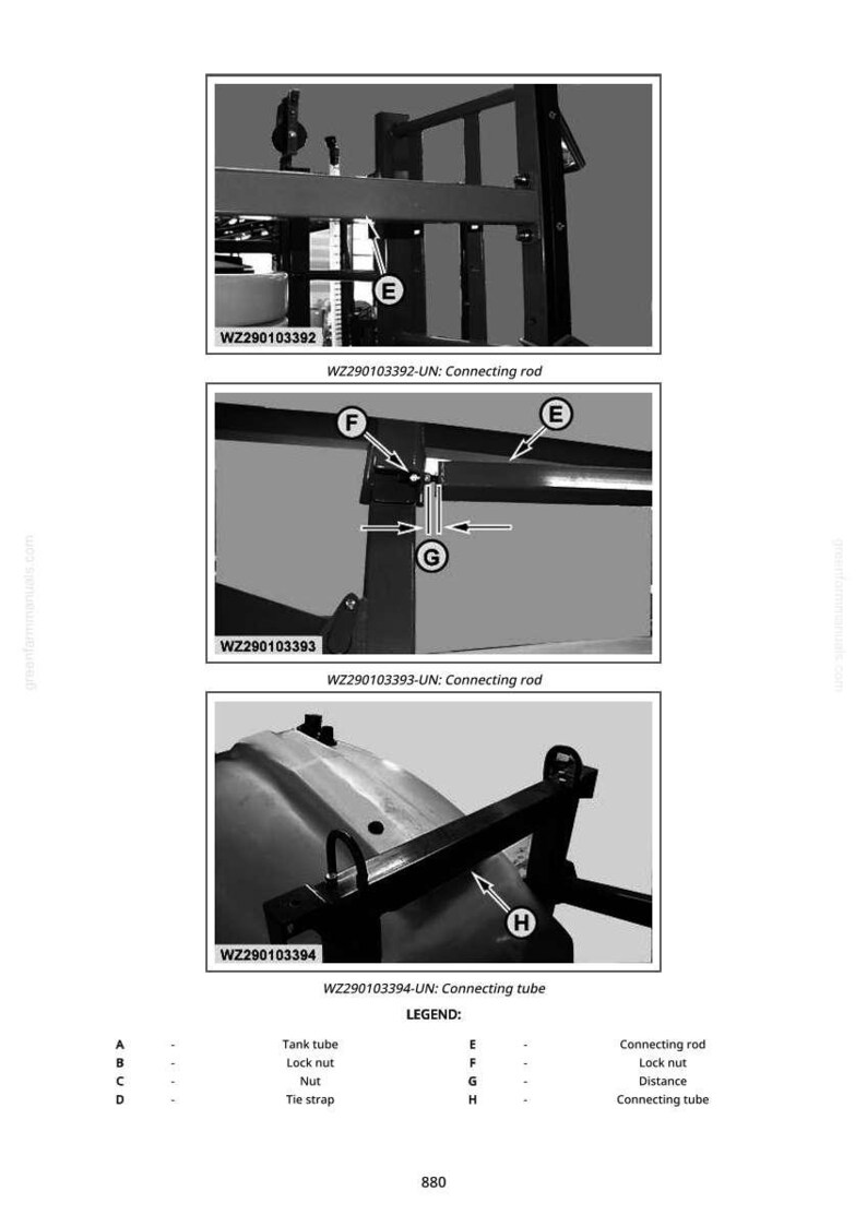 May include: Technical diagrams of mechanical components, including connecting rods and tubes. The images are in black and white, with labels and part numbers. The diagrams show various views of the components.