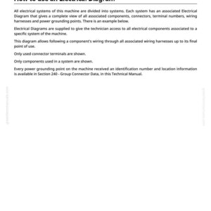Peut inclure: Page blanche d'un manuel technique avec le titre &laquo;&nbsp;Diagramme de diagnostic et informations sur les symboles dans le diagramme&nbsp;&raquo;. Le texte explique comment utiliser un sch&eacute;ma &eacute;lectrique, avec des d&eacute;tails sur les composants et le c&acirc;blage.