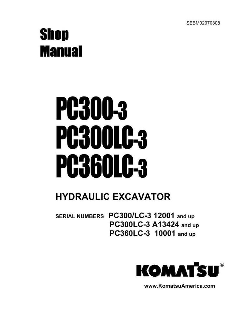 Komatsu PC300-3, PC300LC-3, PC360LC-3 Bagger Serviceanleitung Pdf Bild 3