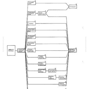 May include: Diagram of a Torqflow transmission mounting for a D65 bulldozer. The diagram includes labels for various components such as the universal joint, transmission lubrication valve, and filter assembly. The text "DISASSEMBLY AND ASSEMBLY" is at the top.
