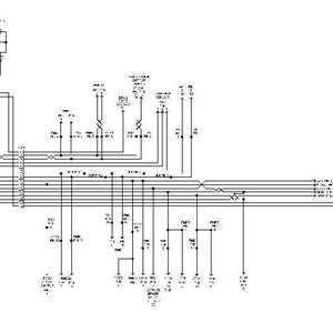 K&ouml;nnte beinhalten: Ein detailliertes Schwarz-Wei&szlig;-Schaltbild eines elektronischen Schaltkreises. Das Diagramm enth&auml;lt verschiedene Komponenten, Linien und Textbeschriftungen mit einer Informationstabelle in der oberen rechten Ecke. Das Layout ist komplex und zeigt die Verbindungen und Funktionen des Schaltkreises.