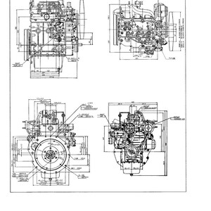 May include: Technical diagram of an engine, featuring multiple views with detailed dimensions in millimeters. The diagram includes labels and measurements, with the text "DIMENSIONS" and "70 mm STROKE SERIES WSM, 60201-0" at the top. The unit of measurement is mm.