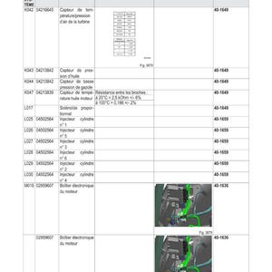 May include: A detailed schematic diagram of electrical components, including sensors, injectors, and a turbo compressor. The diagram includes text labels and reference numbers for each part, with a focus on automotive systems.