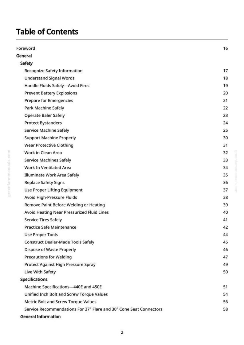 Teknisk manual för John Deere 440E och 450E balpress i PDF-format | Nedladdning direkt bild 3
