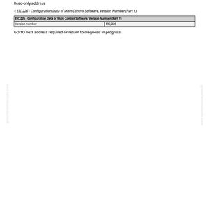 Pu&ograve; includere: Un documento intitolato "EIC 226 - Dati di configurazione del software di controllo principale, numero di versione (Parte 1)". Il documento include una tabella con il titolo "EIC 226 - Dati di configurazione del software di controllo principale, numero di versione (Parte 1)".