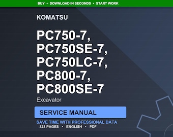 Komatsu PC750-7 PC800-7 Excavator SAA6D140F-3 Service Manual Repair Workshop Pdf