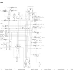 Może przedstawiać: Szczeg&oacute;łowy schemat obwodu elektrycznego z tytułem "ELECTRICAL CIRCUIT DIAGRAM" na g&oacute;rze. Schemat to złożona sieć linii, symboli i tekstu, wszystko w czerni i bieli, ilustrująca okablowanie systemu elektrycznego.