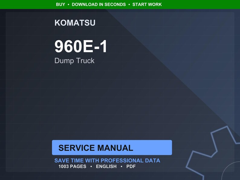 Komatsu 960E-1 Dumper Servicehandbok Reparation Verkstad PDF Ladda ner bild 1
