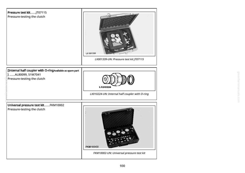 May include: Image of a page with three product listings. The top listing shows a pressure test kit in a case. The middle listing shows an internal half coupler with an O-ring. The bottom listing shows a universal pressure test kit in a case.