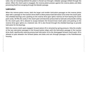 May include: A page from a greenfarmmanuals.com manual explaining the PowrReverser system. The text describes the countershaft speed sensor, reverse clutch pack, and lubrication processes. The number 1077 is at the bottom of the page.