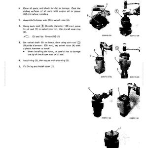 Pode incluir: Diagrama t&eacute;cnico que ilustra a montagem de uma junta girat&oacute;ria central. A imagem mostra v&aacute;rios componentes, incluindo veda&ccedil;&otilde;es, an&eacute;is e um rotor, com etiquetas e instru&ccedil;&otilde;es. As medidas est&atilde;o em mil&iacute;metros.