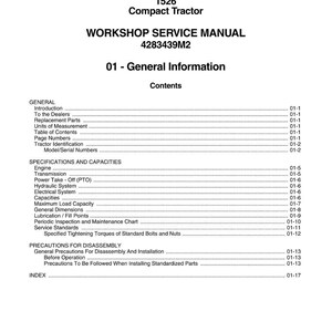 Massey ferguson 1526 Compact tractor Service Manual PDF | Workshop Repair | Instant Download image 8
