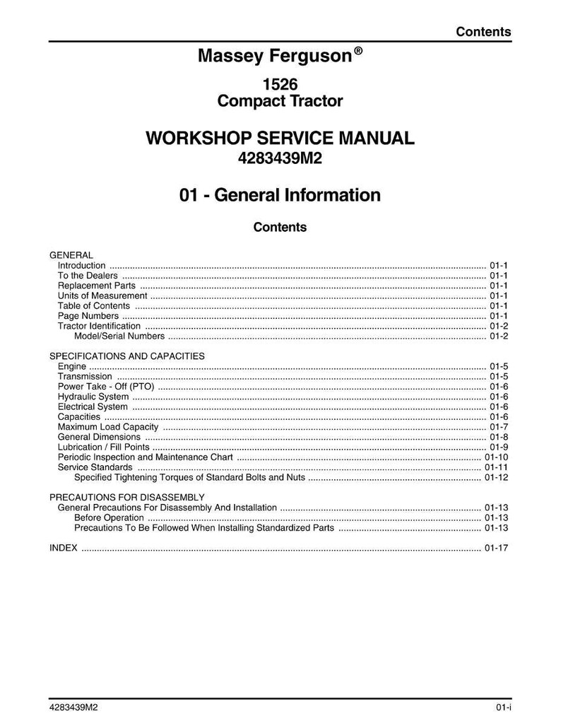 Massey ferguson 1526 Compact tractor Service Manual PDF | Workshop Repair | Instant Download image 8