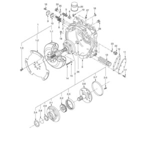 May include: An exploded diagram of a 300 Power train torque converter, showing various component parts. The image includes labels and numbers for each part, with the text "Component parts" at the top. The diagram is in black and white.