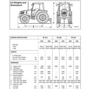 Manual de servicio para tractores Massey Ferguson 2210, 2225 y 2235 en formato PDF / Reparación de taller / Descarga instantánea imagen 11