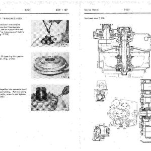 May include: A technical manual page detailing a converter transmission. The page features diagrams and text, including assembly instructions and component illustrations. The manual provides technical specifications and maintenance guidance for the transmission.