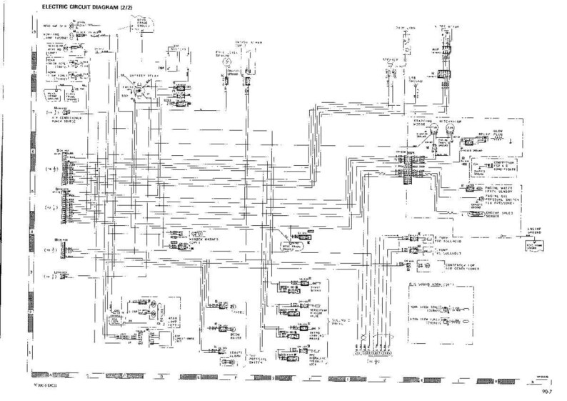 Pode incluir: Um diagrama de circuito el&eacute;trico detalhado em preto e branco, rotulado como "Electric Circuit Diagram (2/2)". O diagrama apresenta in&uacute;meras linhas, s&iacute;mbolos e r&oacute;tulos de texto, ilustrando as conex&otilde;es e os componentes de um sistema el&eacute;trico.