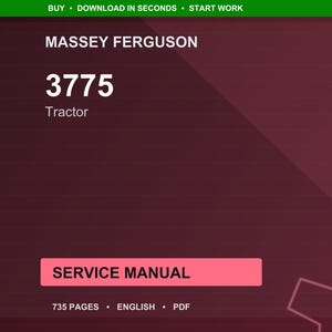 Massey ferguson 3775 Tractor Service Manual PDF | Workshop Repair | Instant Download image 1