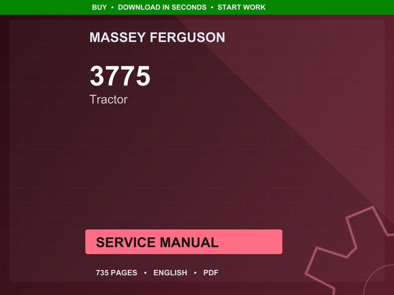 Massey ferguson 3775 Tractor Service Manual PDF | Workshop Repair | Instant Download image 1
