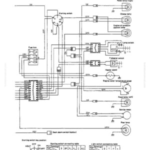 May include: Black and white electrical circuit diagram with text including "ELECTRIC CIRCUIT DIAGRAM", "Starting switch", and "Fuse box". The diagram shows various electrical components and wiring.
