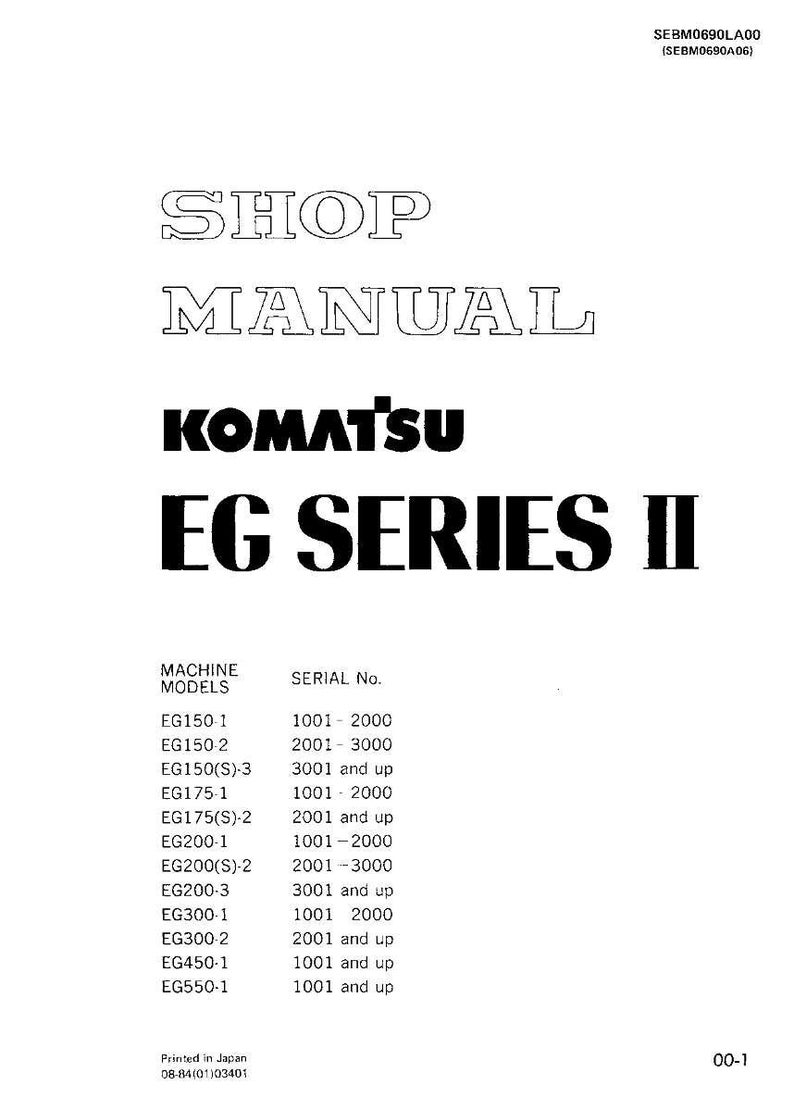 Komatsu EG-serie II motor servicehandbok reparation verkstad PDF bild 3