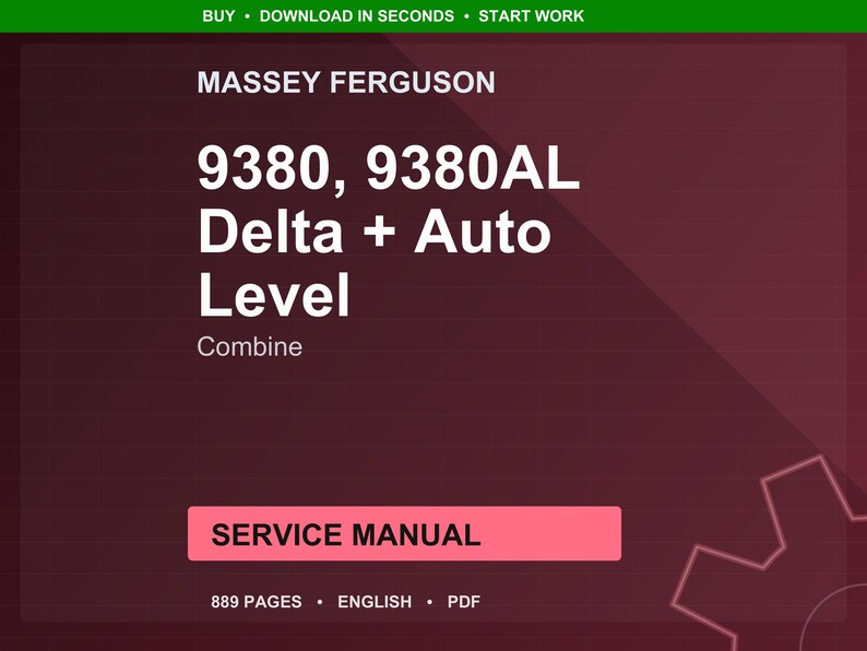 Manuel d'entretien de la moissonneuse-batteuse Massey ferguson 9380 9380Al delta automatique PDF | Atelier de réparation | Téléchargement instantané image 1