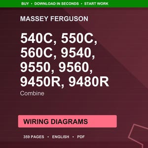 Diagramas de cableado de la cosechadora Massey Ferguson 540C, 550C, 560C, 9540, 9550, 9560, 9450R y 9480R en formato PDF / Descarga instantánea imagen 1