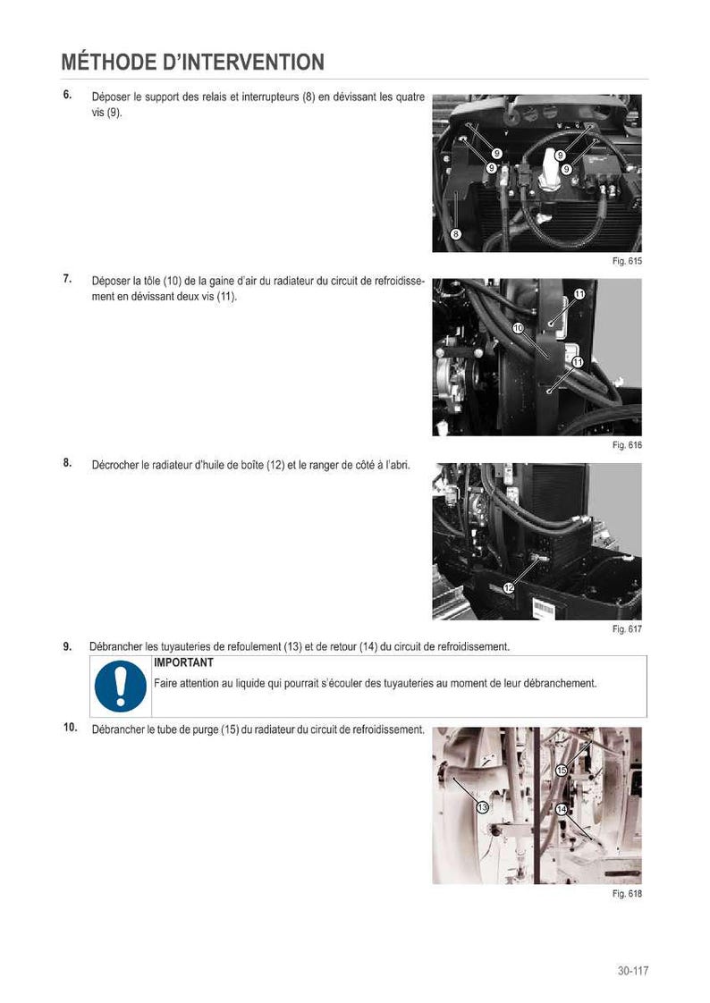 May include: A black and white technical diagram with instructions for automotive maintenance. The image includes close-up shots of engine components, with labels and arrows pointing to specific parts. Text in French provides step-by-step guidance.