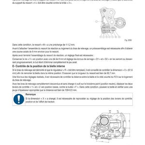Pu&ograve; includere: Un diagramma tecnico con testo in francese, che descrive il metodo di intervento per un componente meccanico. L'immagine include un'illustrazione dettagliata del componente e delle sue parti, con etichette e misure.