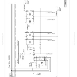 以下が含まれることがあります： メッセージG00281の詳細な配線図。多数の電気部品、線、ラベルが表示されています。図にはテキストと記号が含まれており、測定単位はミリメートル、電圧仕様が記載されています。