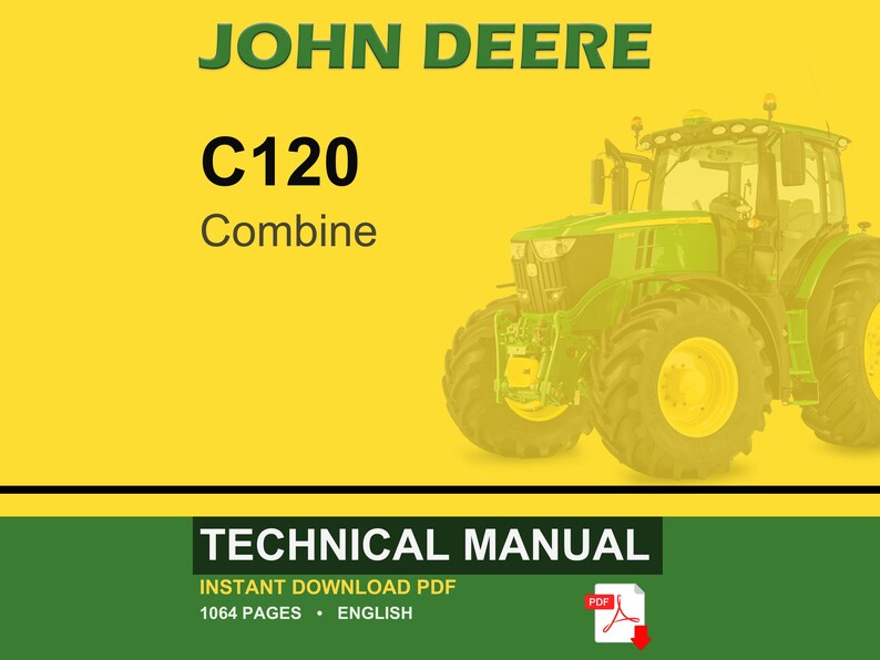 Teknisk manual för John Deere C120-tröska i PDF-format | Nedladdning direkt bild 1