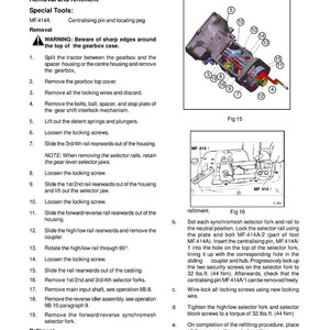 Manual de servicio del tractor Massey Ferguson 2635 en PDF / Reparación de taller / Descarga instantánea imagen 8
