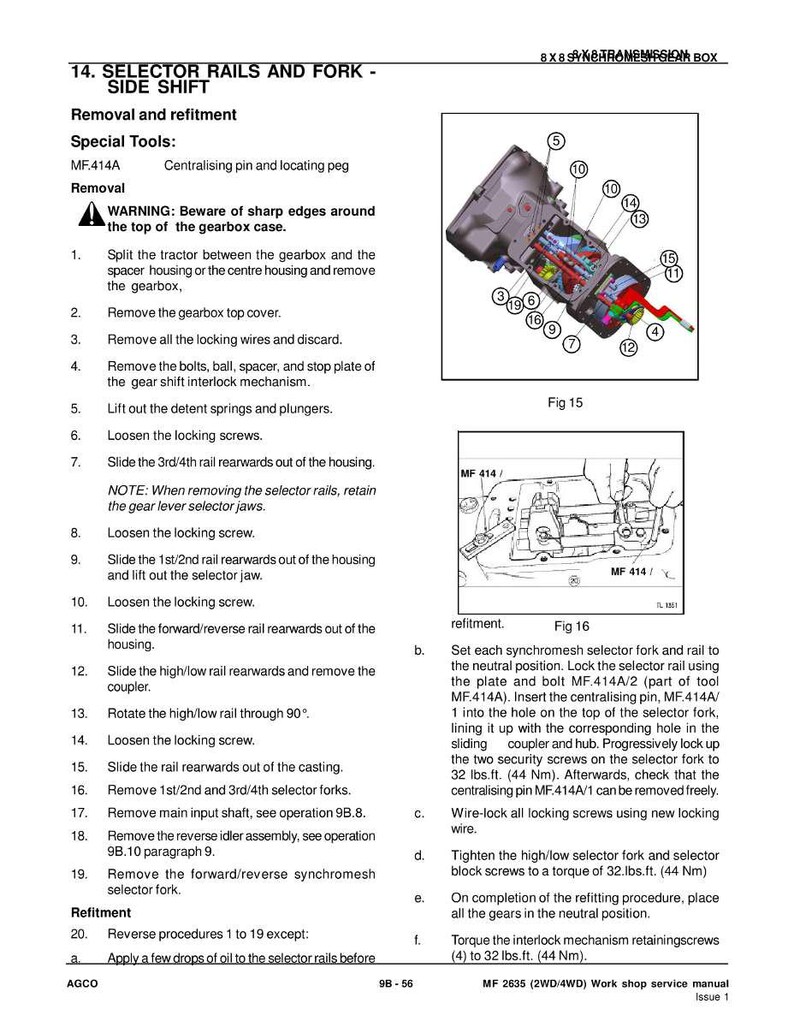 Manual de servicio del tractor Massey Ferguson 2635 en PDF / Reparación de taller / Descarga instantánea imagen 8