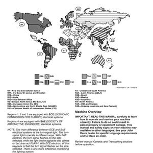 May include: A detailed diagram of world regions and country versions, with a focus on electrical system standards. The map is color-coded, with labels like R1, R2, R3, and R4, and includes text explaining ECE and SAE electrical systems.