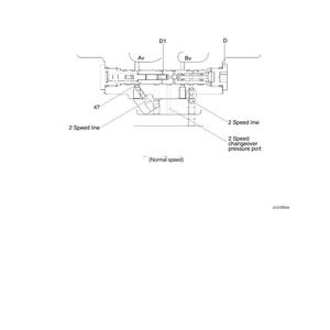 May include: Diagram of an automatic switch at normal speed, with labels for components like the spool (47), 2 speed lines, and pressure ports. Text explains the switch's function and the impact of pressure.