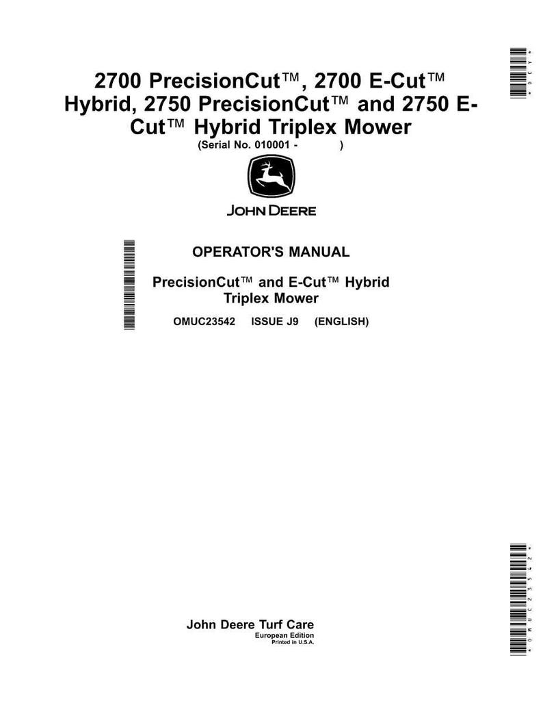 John Deere 2700/2750 Mower Operator Manual (PDF Download) image 2