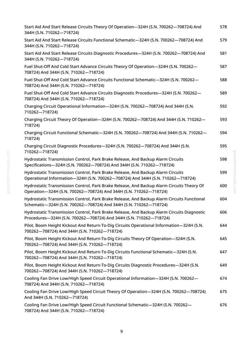 May include: A page from a manual detailing technical specifications and procedures, including circuits, alarms, and operational information. The page has a white background with black text.