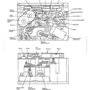Op de afbeelding: Gedetailleerd diagram van de externe weergave van een controller, met labels die verschillende componenten identificeren. Bevat tekst zoals "Thermische bescherming" en "Flyback diode (3RC)". Het diagram is in zwart en wit.