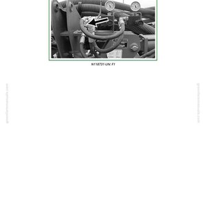May include: Image of an inline hydraulic filter assembly. The assembly includes gauges, hoses, and a filter housing. The text "F2 - Inline Hydraulic Filter" is at the top. The text "N118731-UN: F1" is at the bottom.